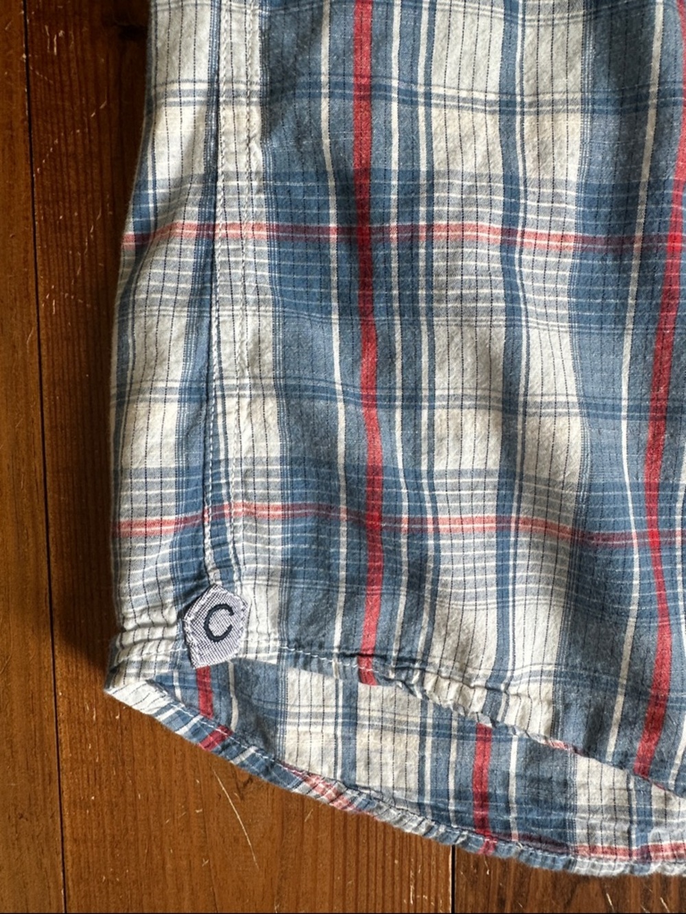 Daniel Cremieux Casual Short-Sleeve Plaid Button-Down Shirt - Blue, White & Red - Picture 3 of 11